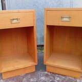 Pair of elm bedside tables