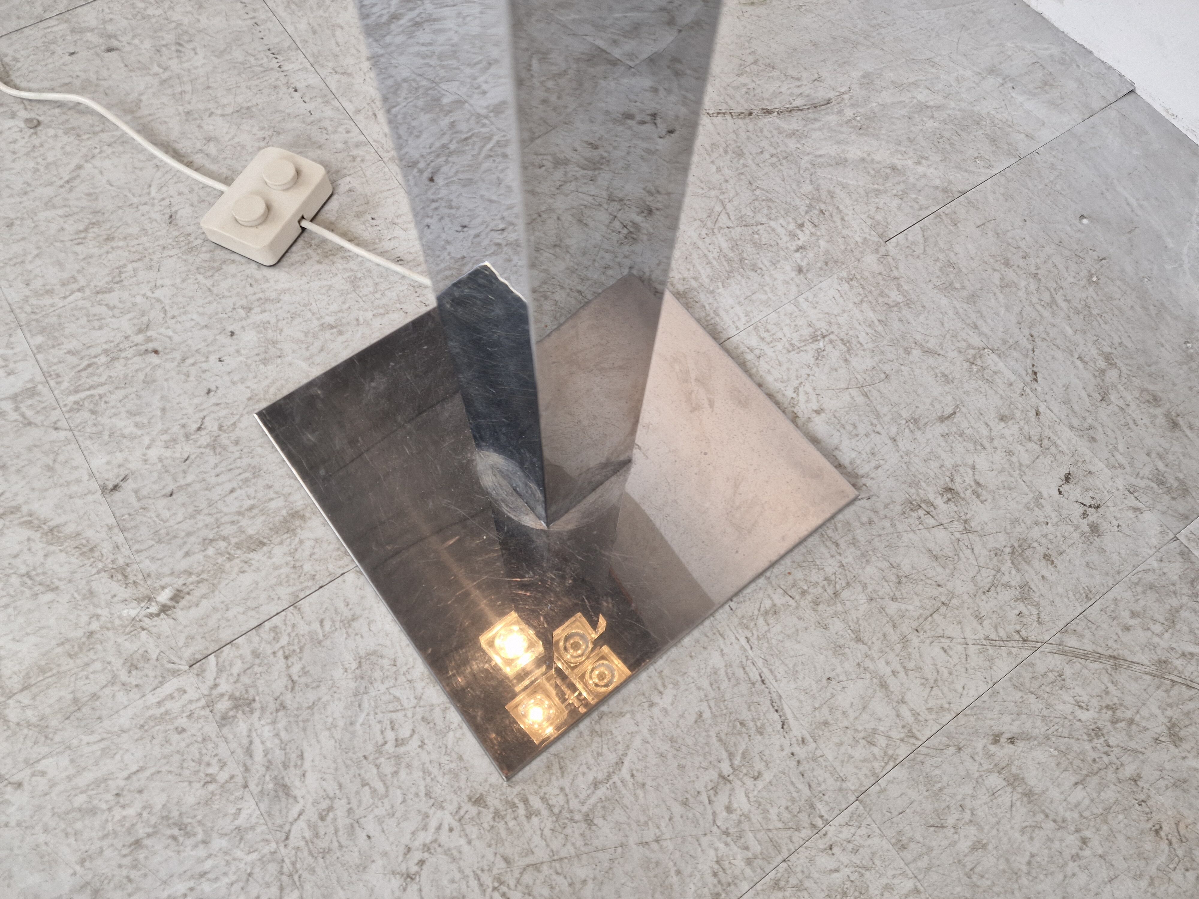 Vintage cubic floor lamp by Gaetano Sciolari, 1970s
