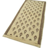 1950s hand-knotted unique turkish beige rug 88 cm x 215 cm