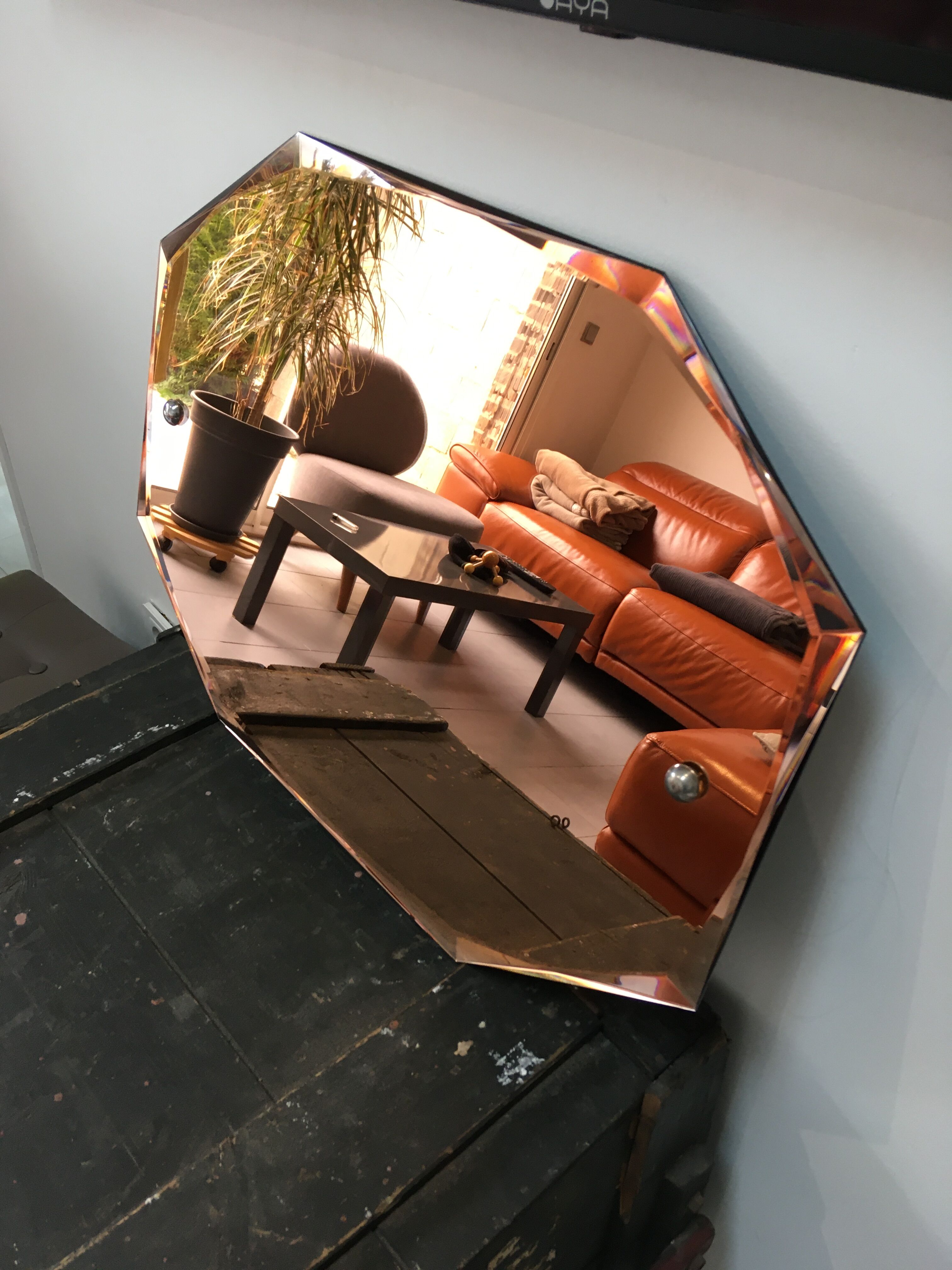 Art deco bevelled mirror  75x54cm