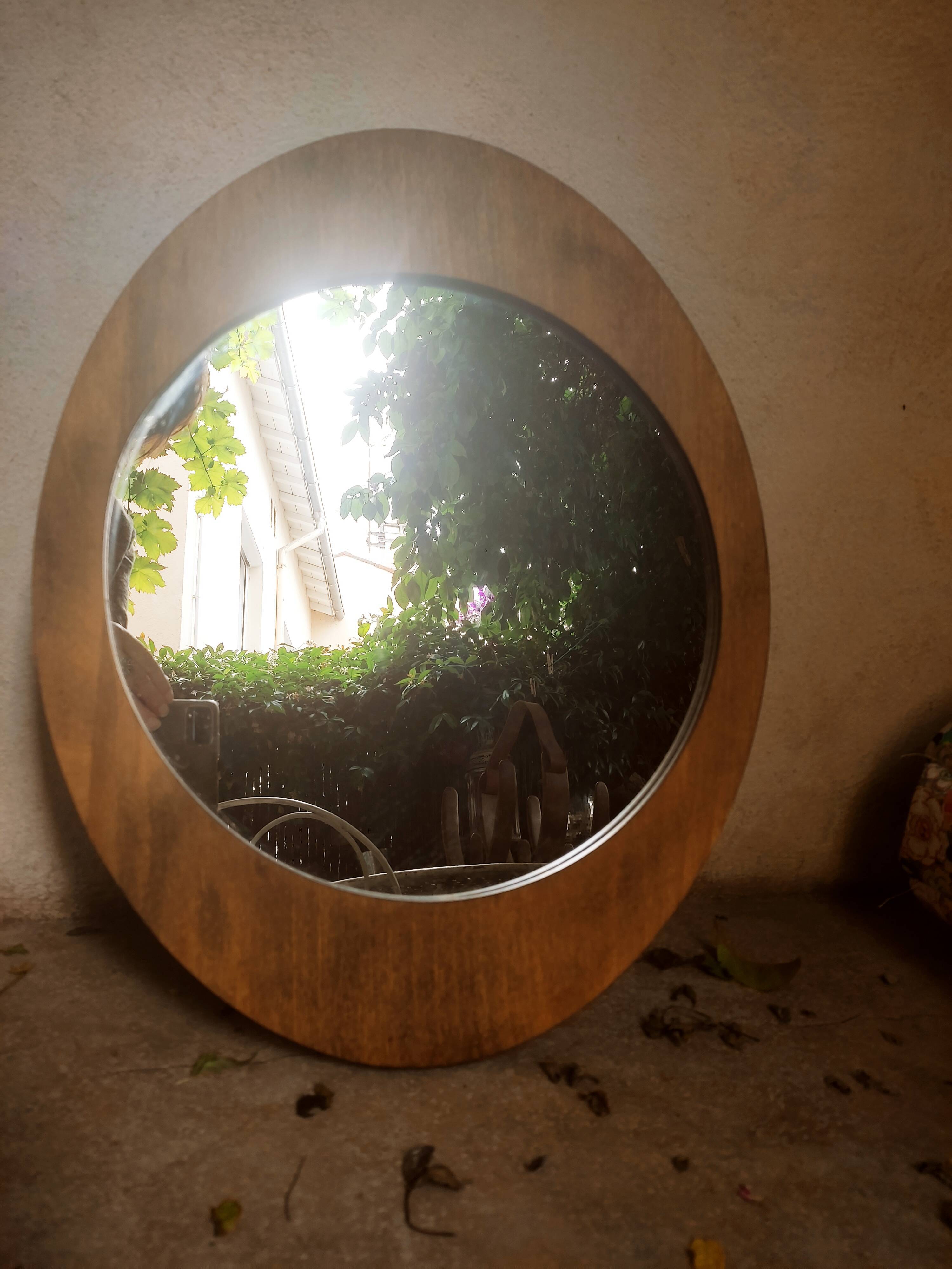Scandinavian wooden mirror 49x39