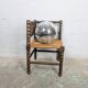 Turned wooden corner chair