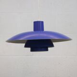 Blue Louis Poulsen PH 4/3 Pendant Lamp: 1970s Scandinavian Design