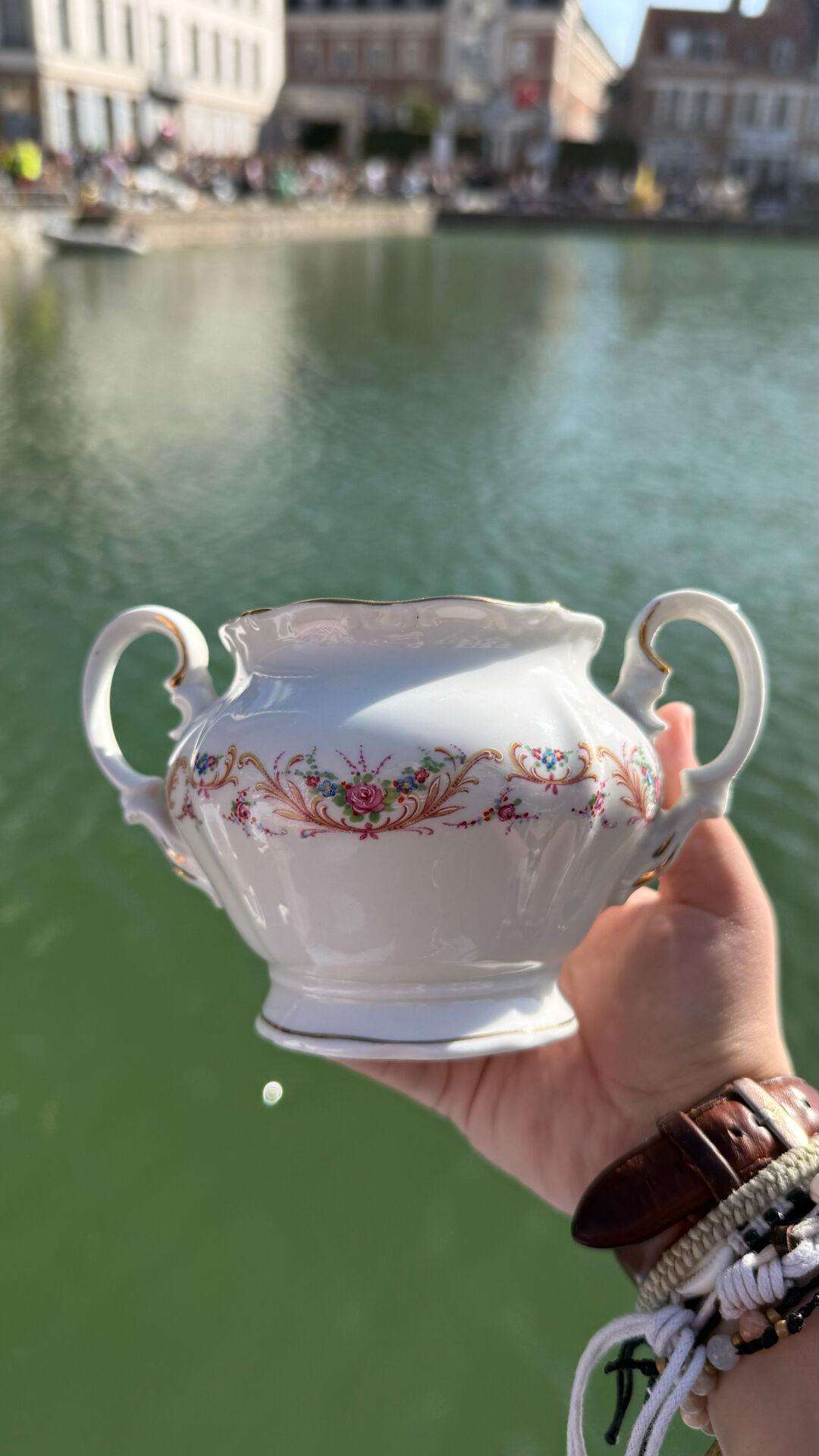 Vintage French Porcelain Sugar Bowl Digoin