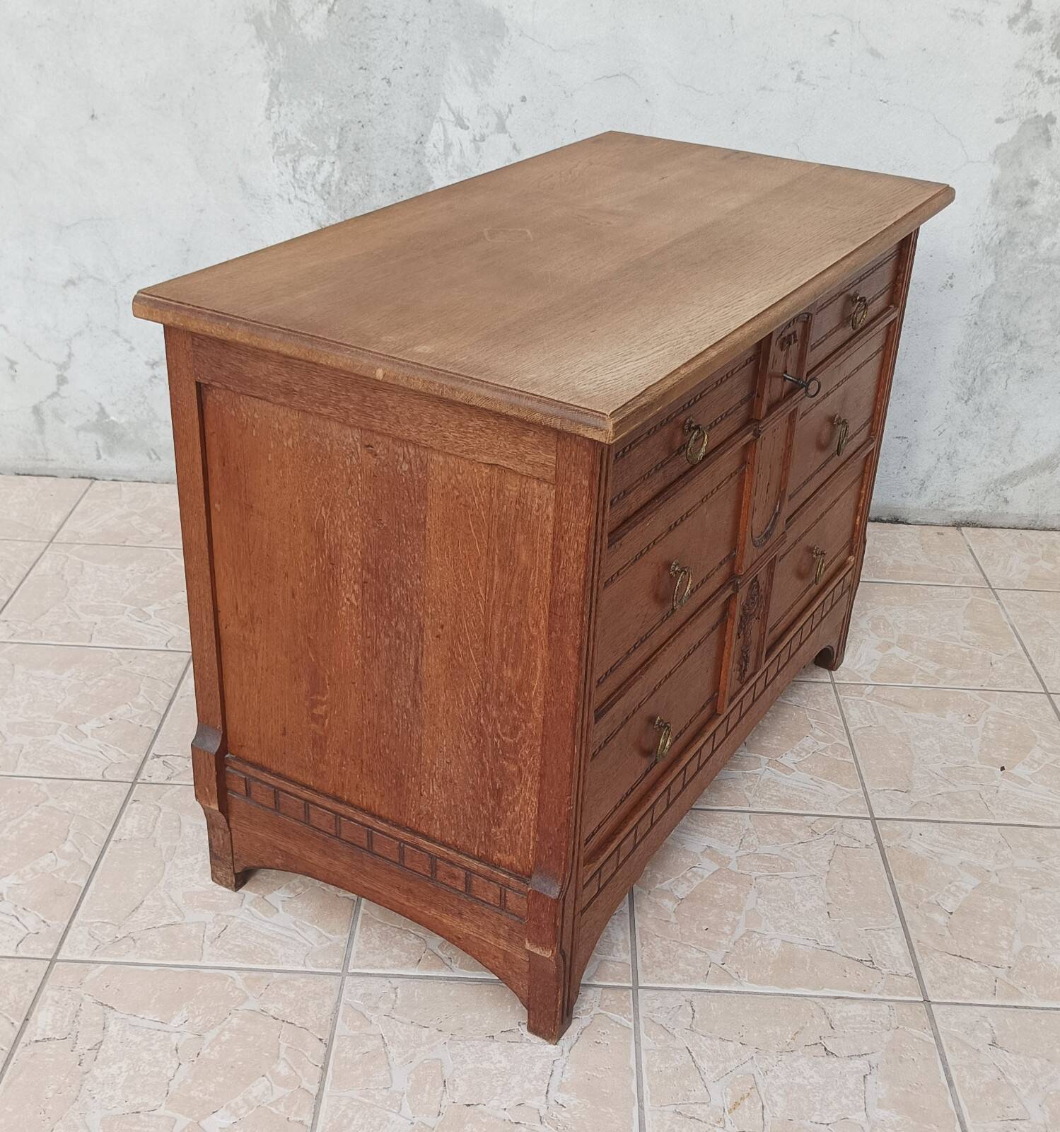 Louis XVI style oak commode