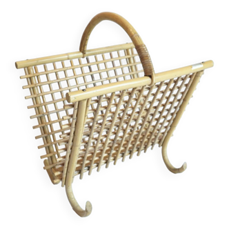 Porte-revue en bambou et rotin 70'