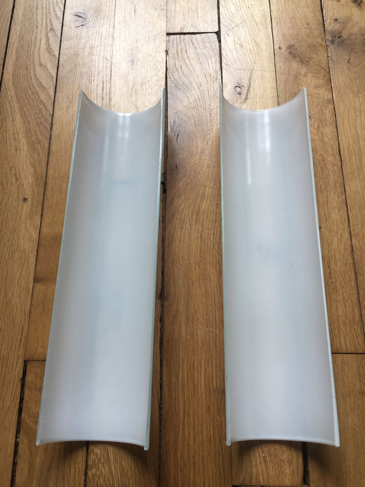Pair of modernist wall light bauhaus minimalist tube half cilindre