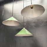 Enameled sheet metal cone pendants