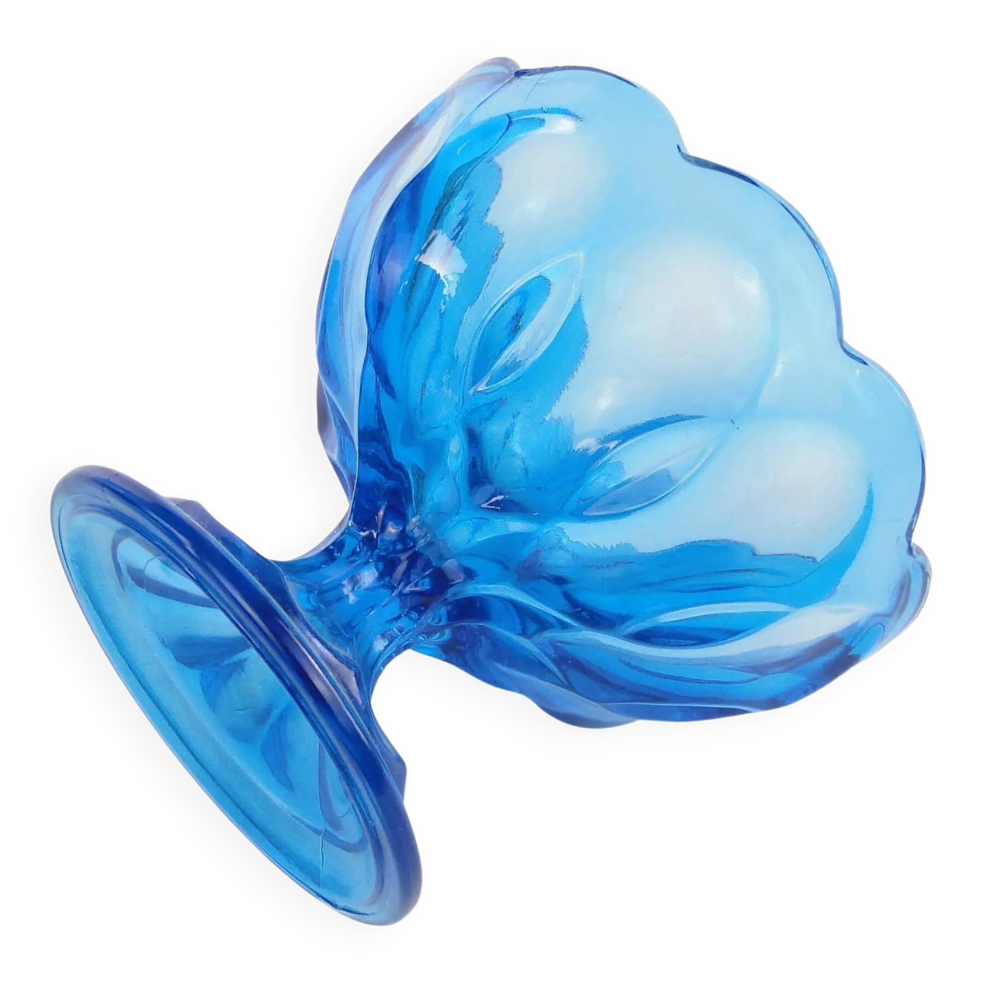 Ring Around fruit bowl, mid-century modern, pressed glass, Ząbkowice, Poland, 1950s