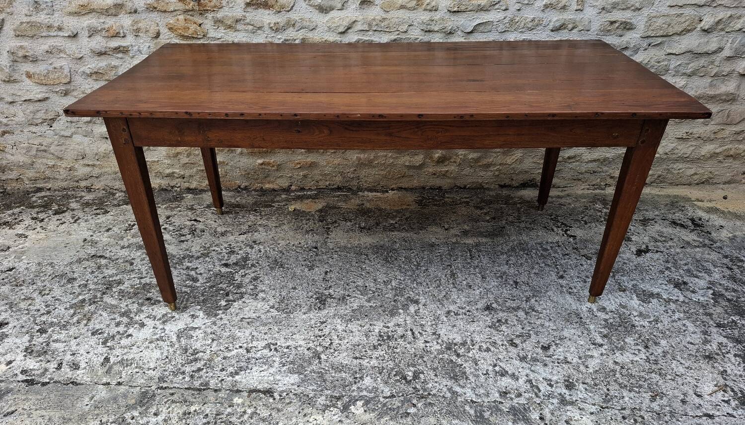 Table de ferme en chêne et sapin