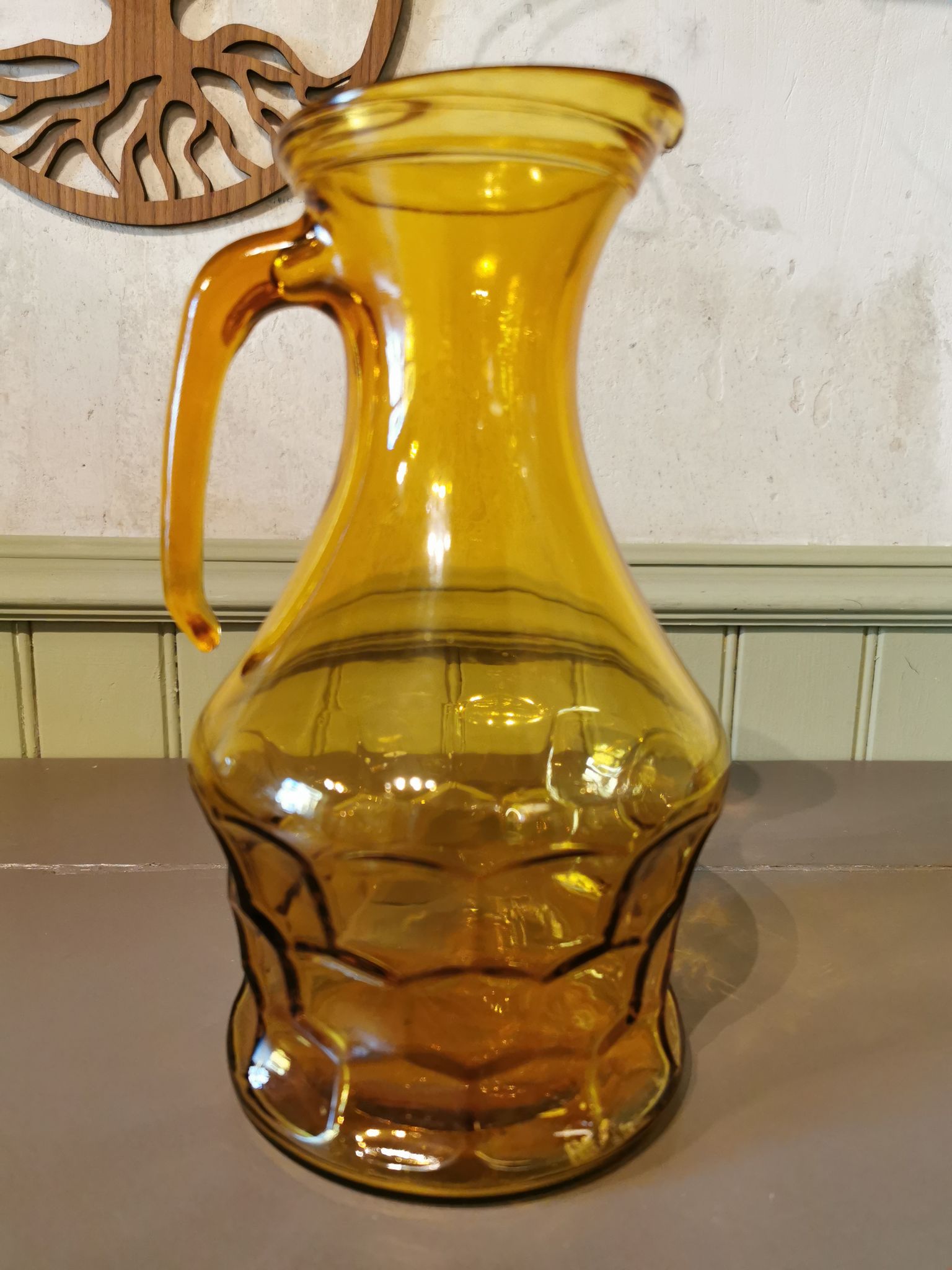 Vintage yellow glass jug
