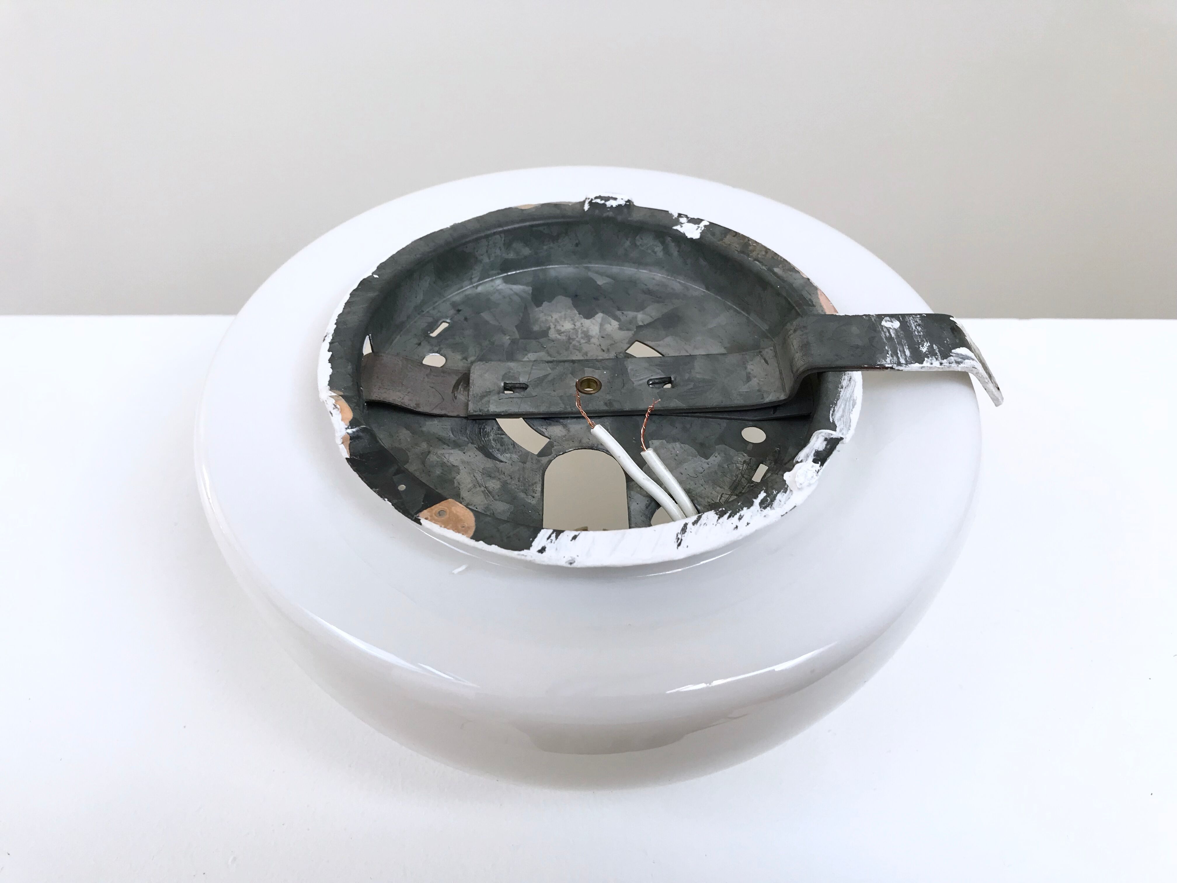 Vintage opaline round ceiling light