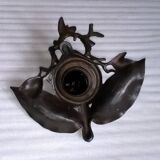 Old office ink bottle in regular art nouveau foliage