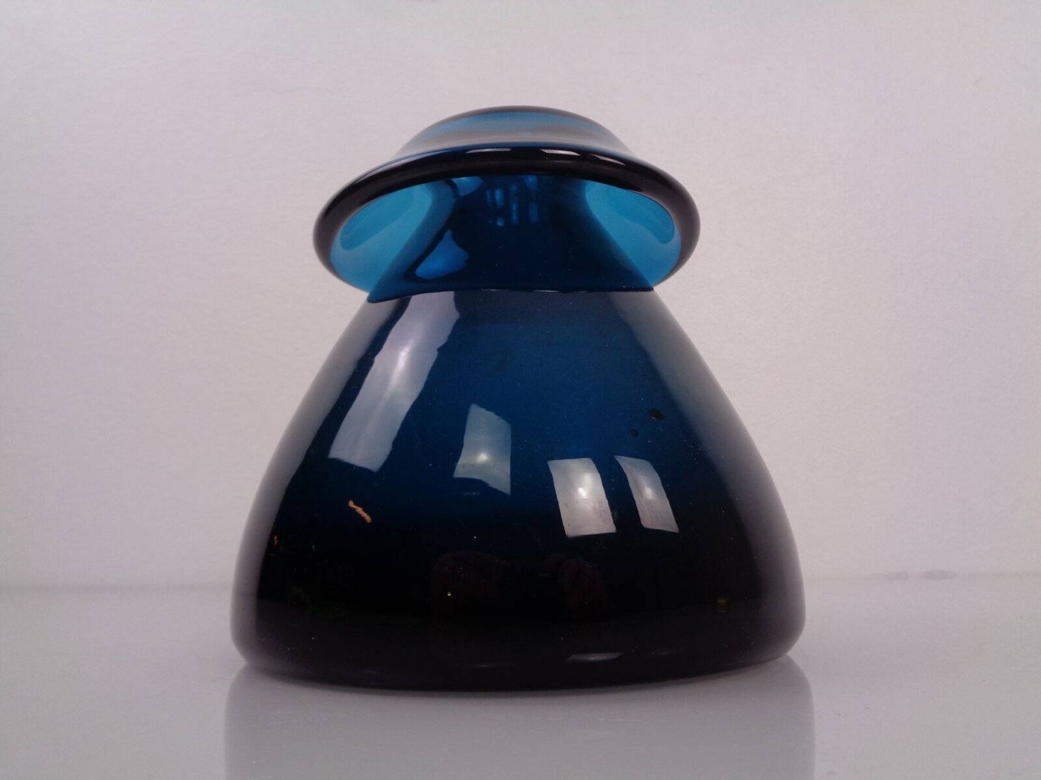 Hand-Blown Blue Glass Vase, Italy, 1960s