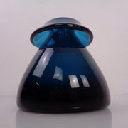 Hand-Blown Blue Glass Vase, Italy, 1960s