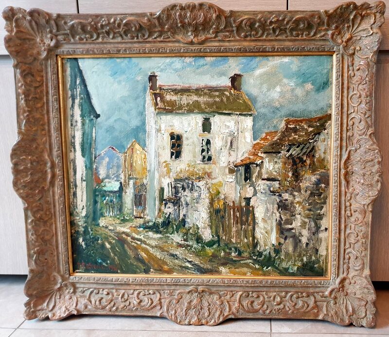 Fernand Laval (1886/95-1966) - Oil on canvas - "Rue de village" - Signed lower left 1951