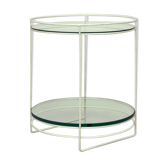 German white steel rod & glass side table, 1960s