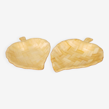 Set of 2 bamboo leaf cups
