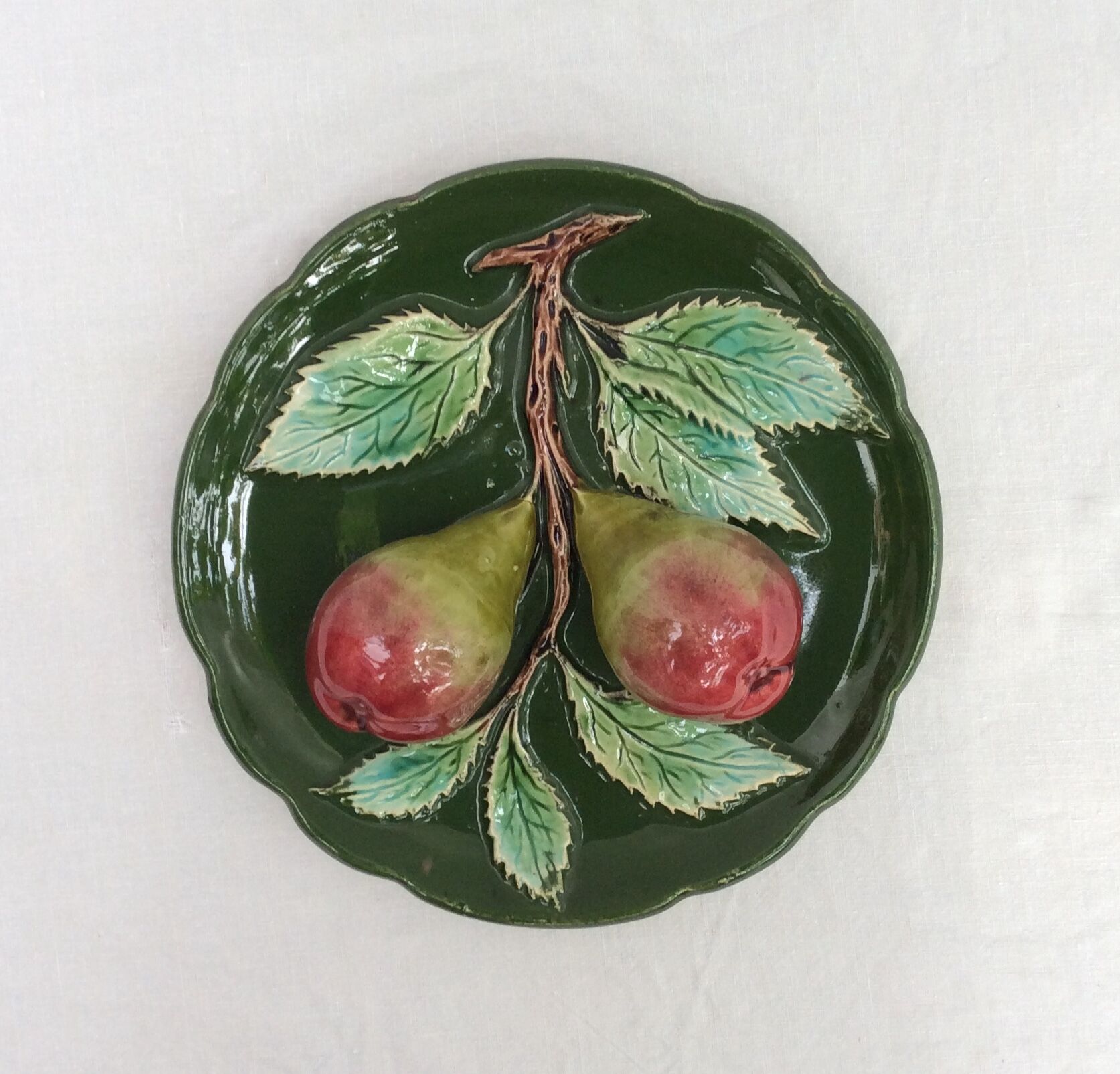 Pair old earthenware plates numbered dimension: diameter -6cm- height -6cm-