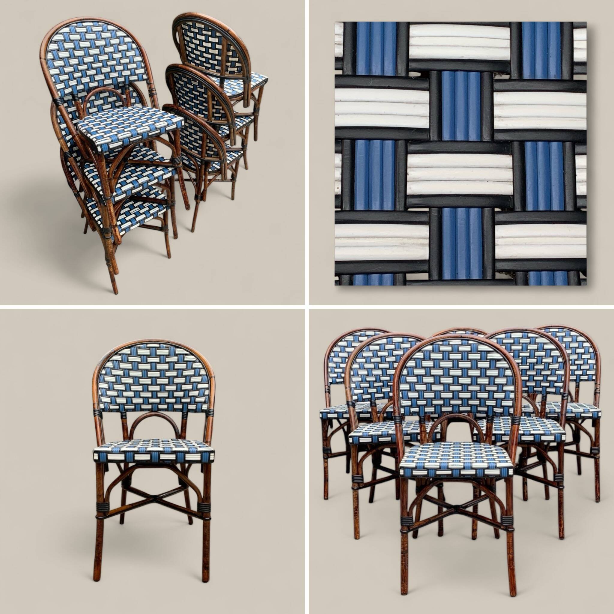6 rattan bistro chairs