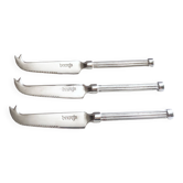 Lot de 3 petits couteaux à fromage métal argenté