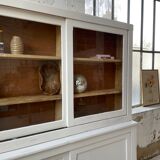 Library showcase ivory white sliding doors