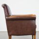 Dark brown cow leather English style armchair
