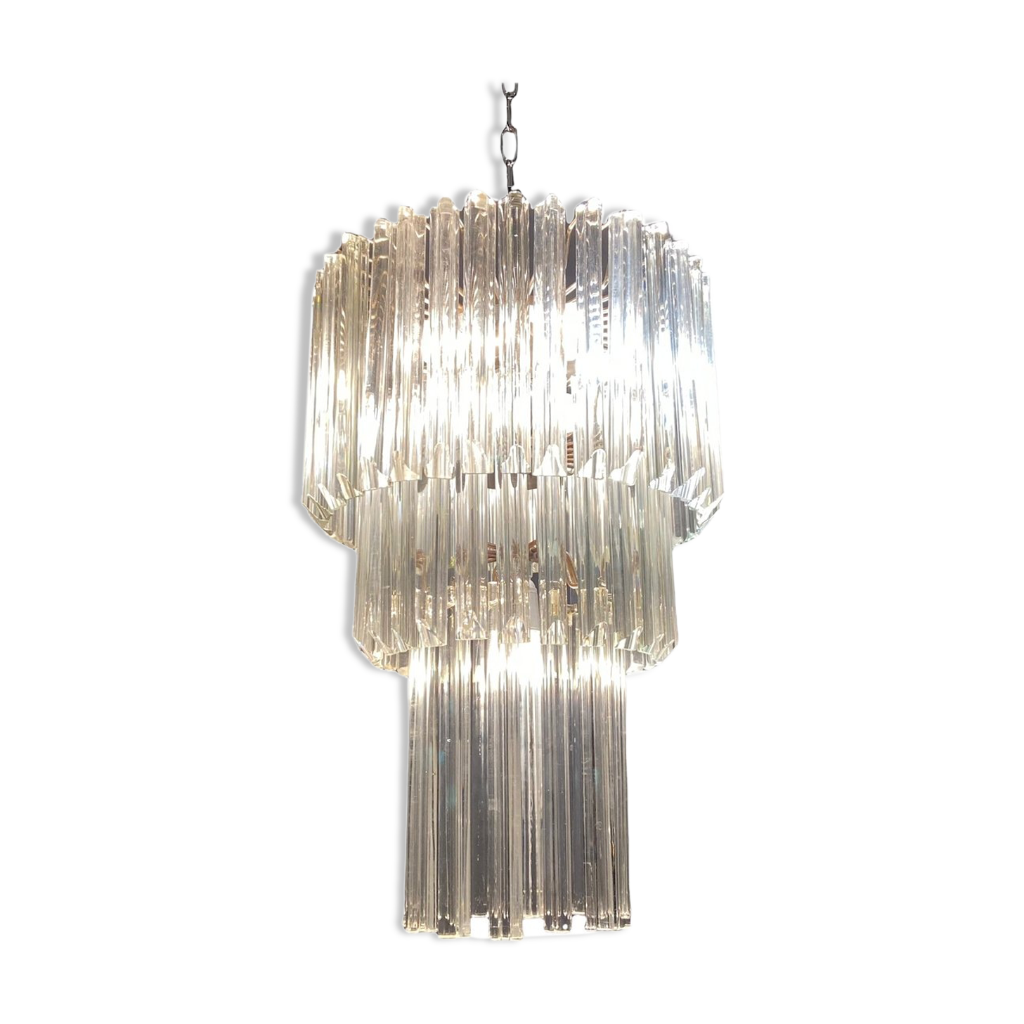 Italian murano glass prism chandelier