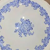 Superbe service de 6 assiettes anciennes à décor floral bleu - Bord festonn