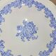 Superbe service de 6 assiettes anciennes à décor floral bleu - Bord festonn