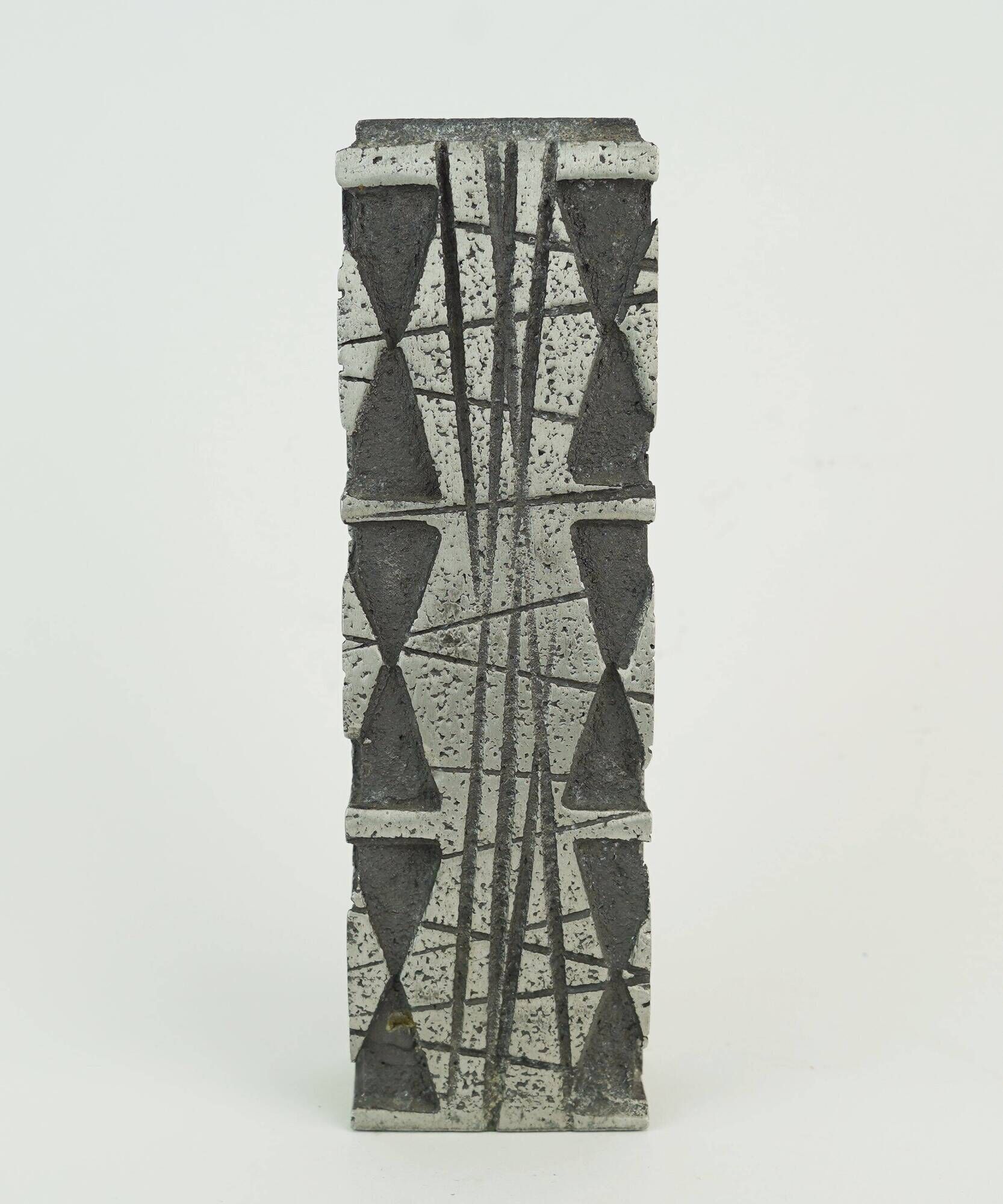 rare brutalist mid century VASE made of cast aluminum casper studioguss 70s