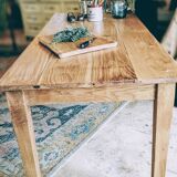 Farmhouse table in natural raw solid oak