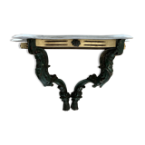 Console en bois sculpté et marbre gris