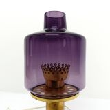 Lampe scandinave Hans-Agne Jakobsson laiton et verre violet B 102