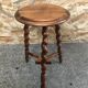 Old milking stool twisted feet vintage wood