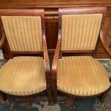 Pair of XIXth armchairs in solid walnut