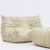 Ensemble canapé Togo Ligne Roset en cuir jaune par Michel Ducaroy pour Ligne Roset