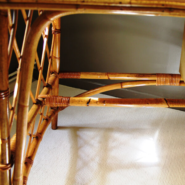 Office in rattan and bamboo vintage