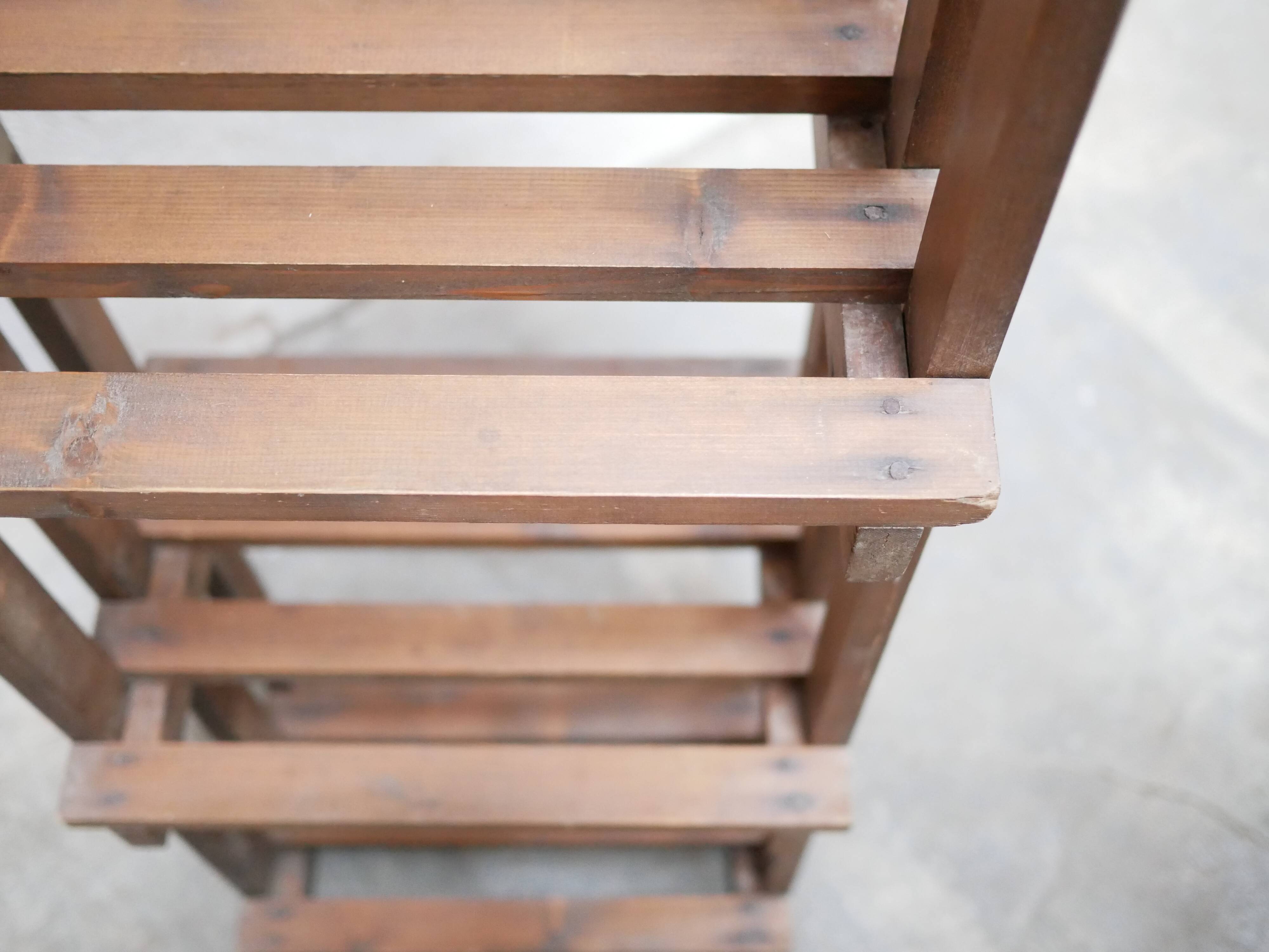 Vintage wooden column bookcase shelf