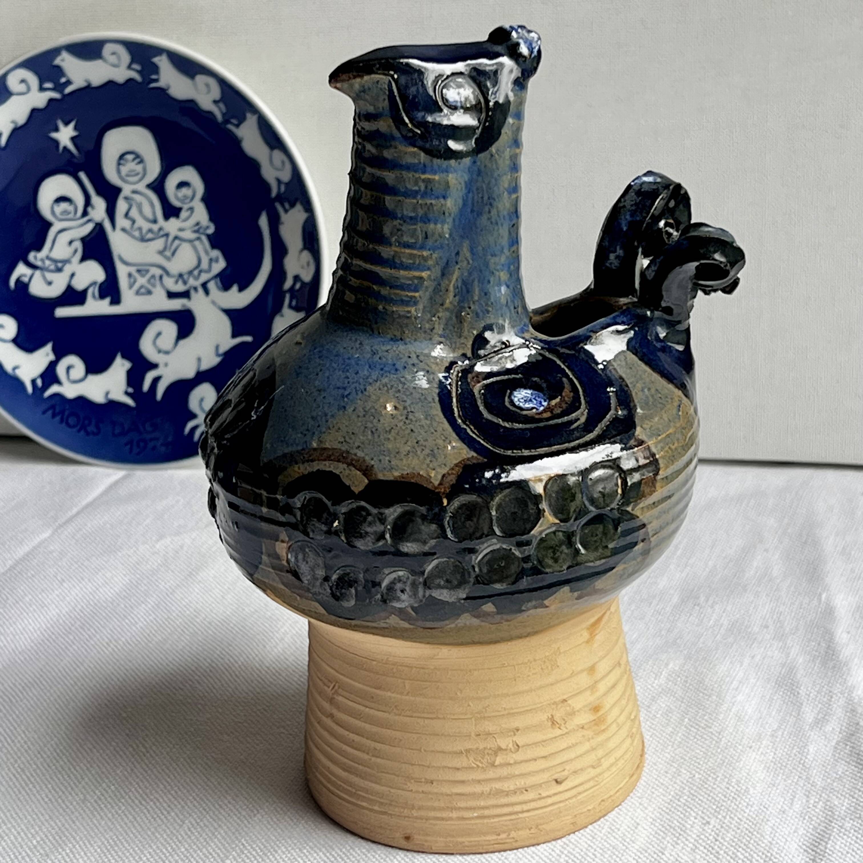 Sculpture Bird Hanne Stentoj - Vintage Danish Studio Ceramic