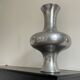 Large space age stainless steel vase, vintage seventies design 1970