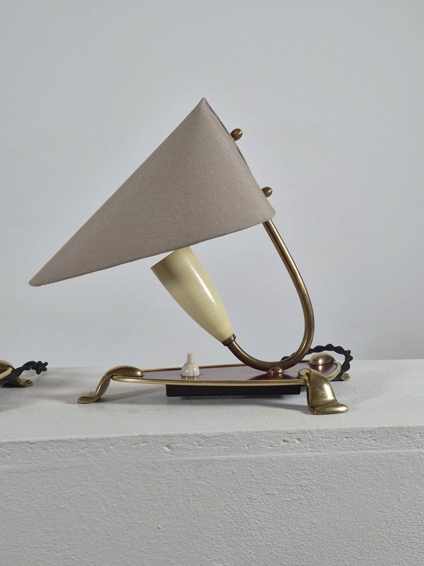 Pair of vintage brass wall or table lamps from the 1950s.