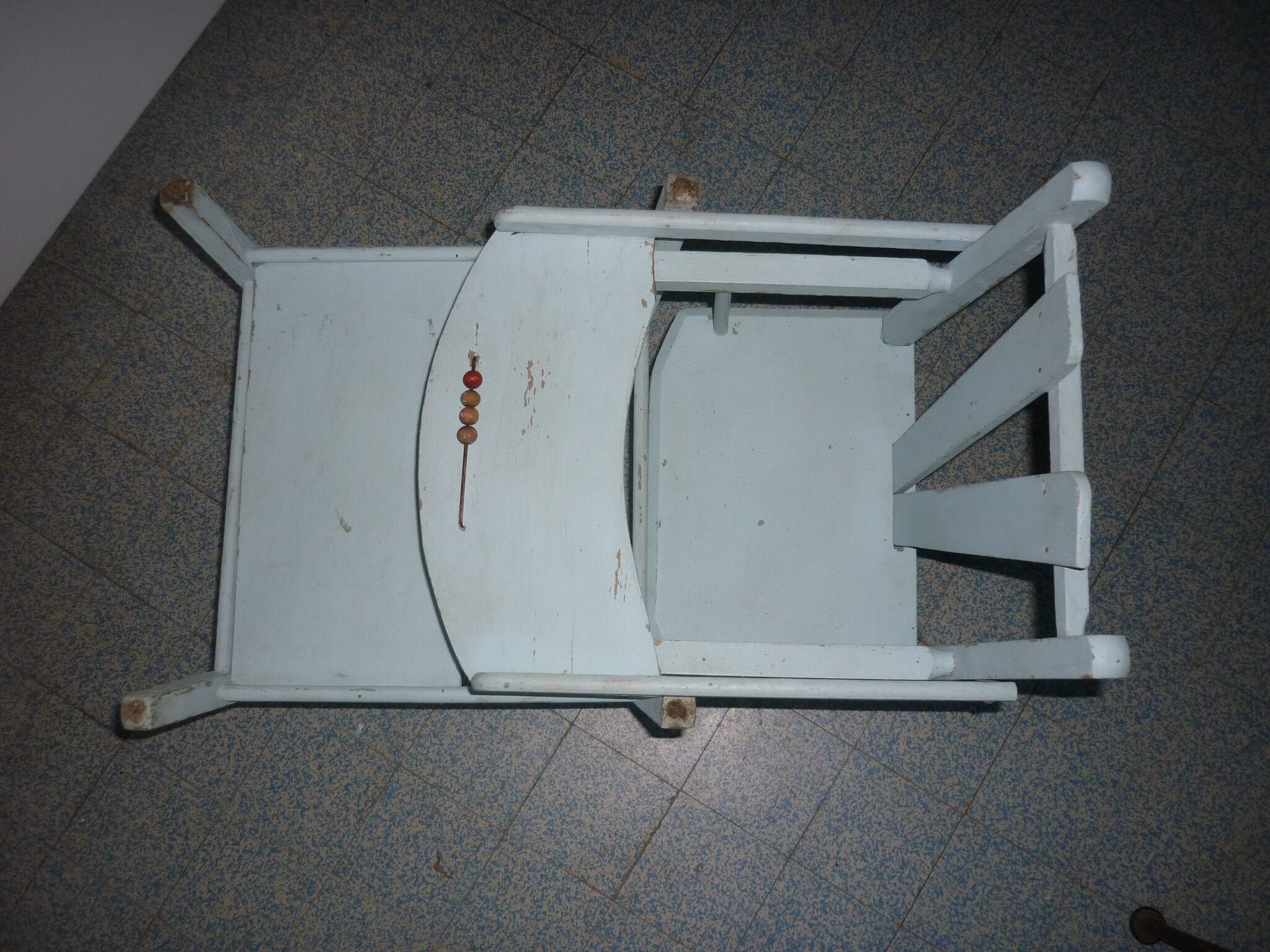 Vintage doll blue high chair