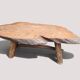 Solid wood coffee table - Section/cross-section of a century-old tree.