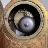 Napoleon III clock in gilded bronze and porcelain plates decorated and painted by hand