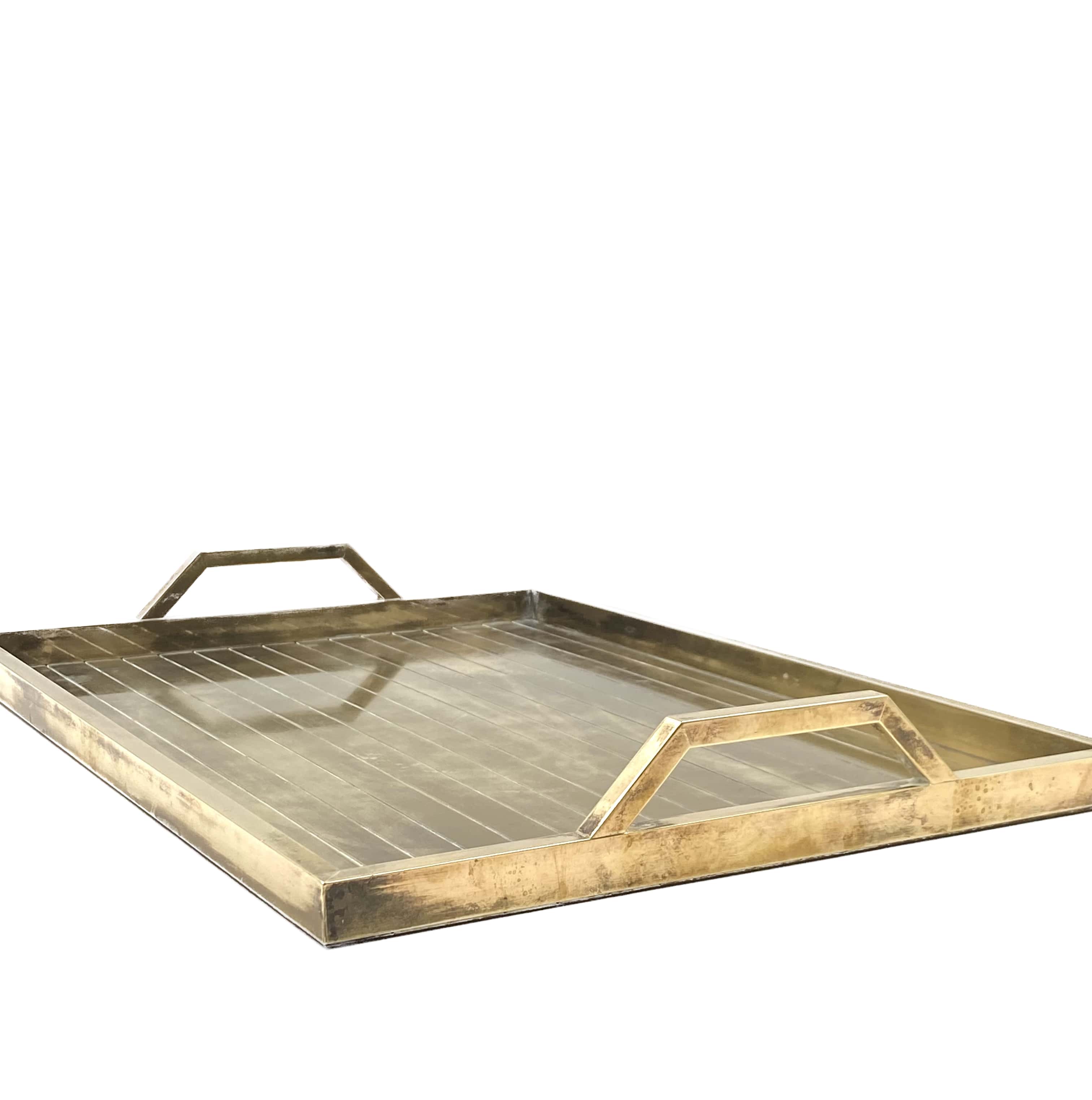 Hollywood regency brass tray, Italy 1970s