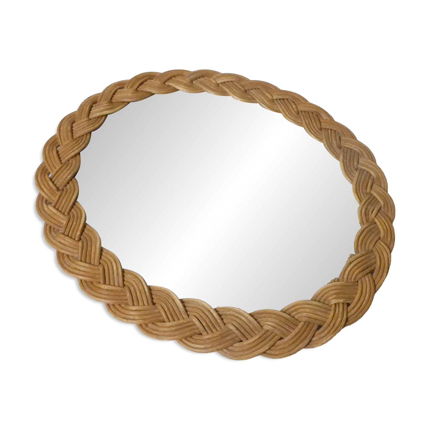 woven rattan mirror