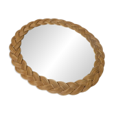 miroir en rotin tressé