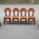 Brutalist chairs in solid oak mountain chalet decor