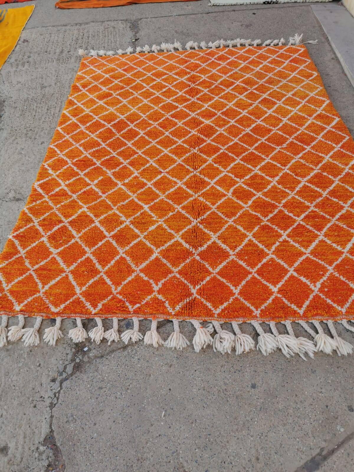 bright orange Beni Ouarain rug 250*150cm